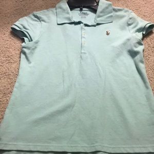 Mint green girls size large polo shirt